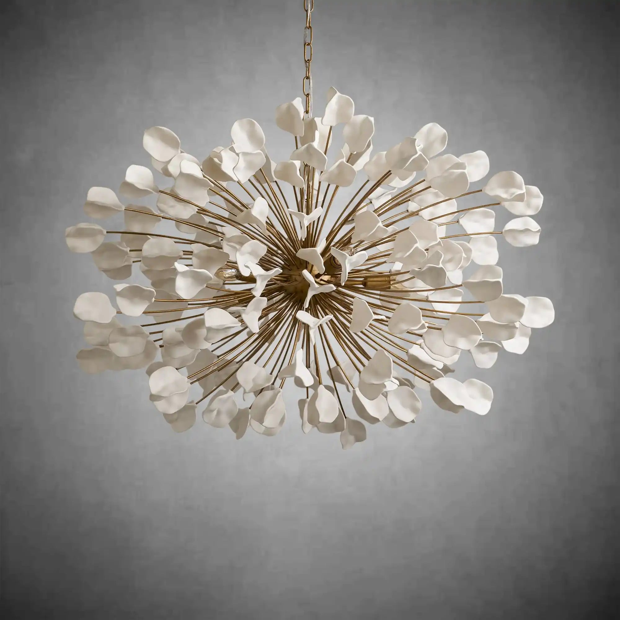 Lunaria Handcrafted Ceramic Petal Chandelier with 160 Petals