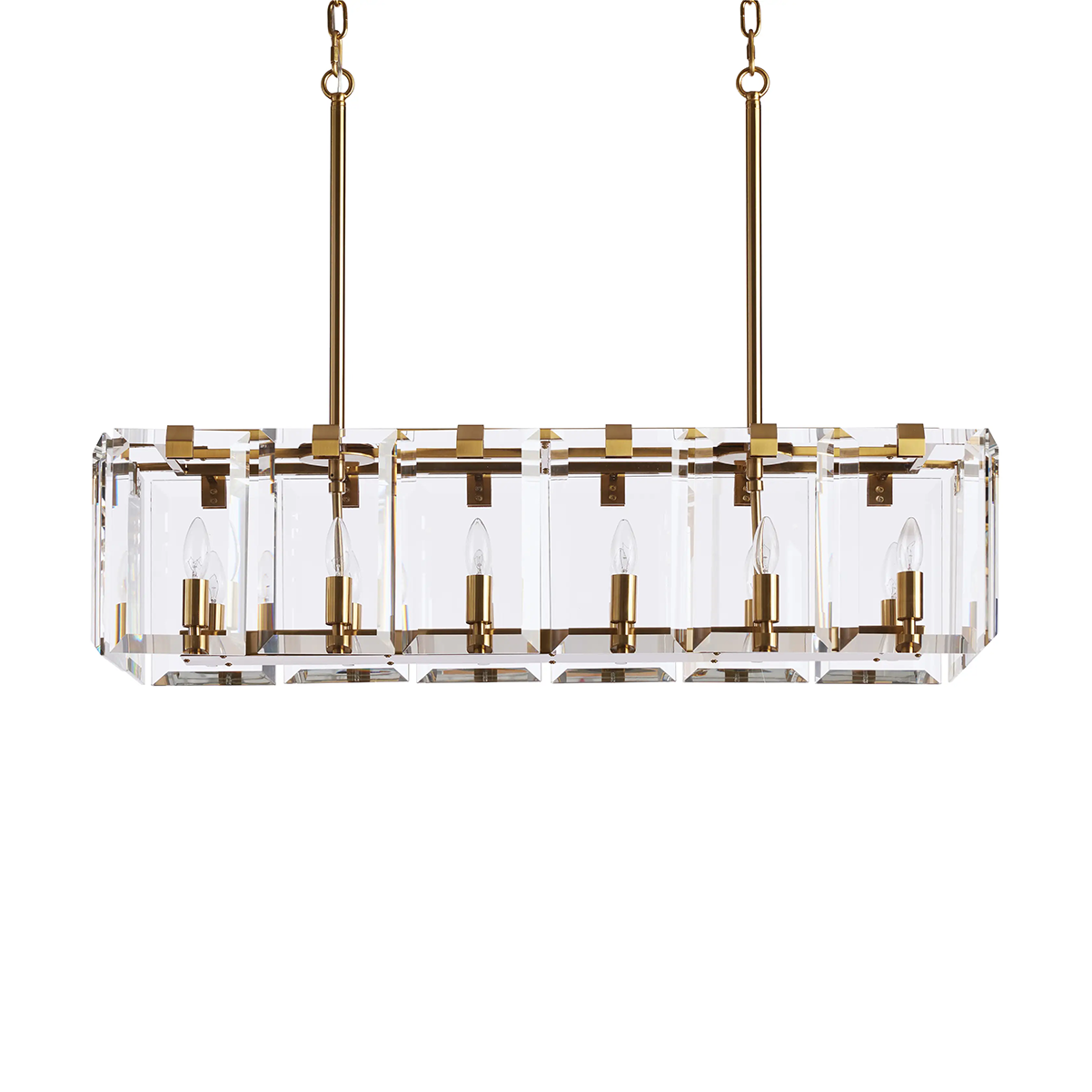 Modern Amaya Rectangular Crystal Chandelier for Luxury Dining Rooms