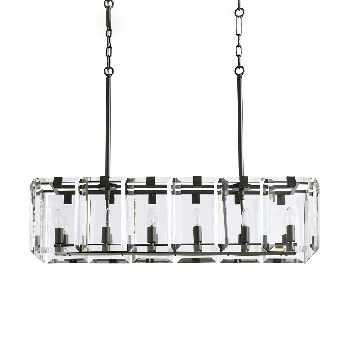 Modern Amaya Rectangular Crystal Chandelier for Luxury Dining Rooms