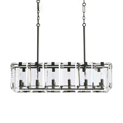 Modern Amaya Rectangular Crystal Chandelier for Luxury Dining Rooms