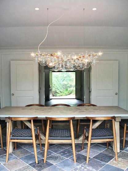 Oliver Bubble Glass Long Chandelier Wreath 48'' 62'' 80''