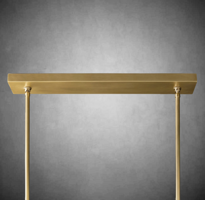 Bolura De Cristal Clear Glass Double Linear Chandelier
