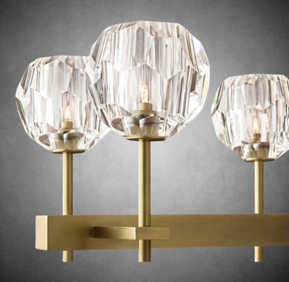 Bolura De Cristal Clear Glass Double Linear Chandelier