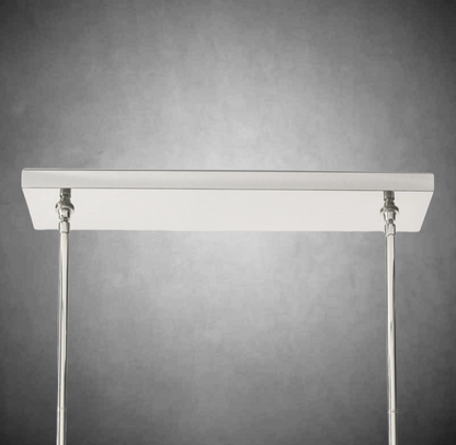 Bolura De Cristal Clear Glass Double Linear Chandelier