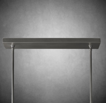 Bolura De Cristal Clear Glass Double Linear Chandelier