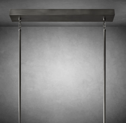 Wine-Glass Rectangular Modern Chandelier 72" Over Dining Table