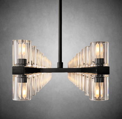 Wine-Glass Rectangular Island Chandelier 54" Over Kitchen Table
