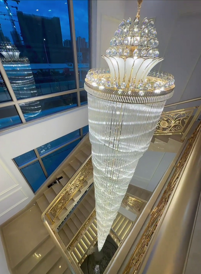 Luxury Extra Long Crystal Chandelier for Villa/Staircase/Foyer