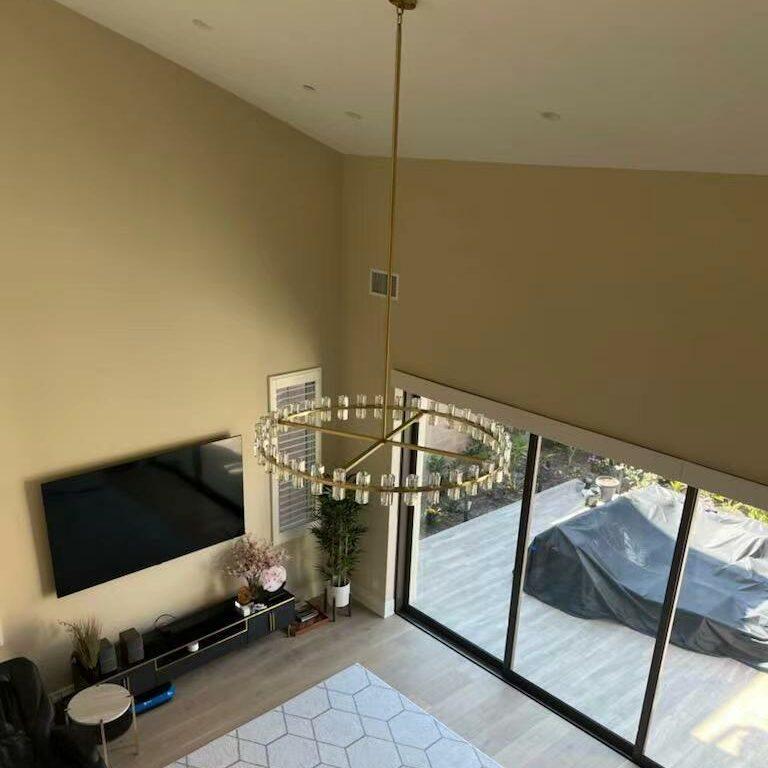 Modern Wine-Glass Round Glass Chandelier 36"/48"60"