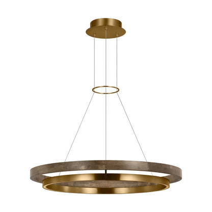 Grace Brass and Wood Chandelier 24" 30'' 36'' 48" 65''D
