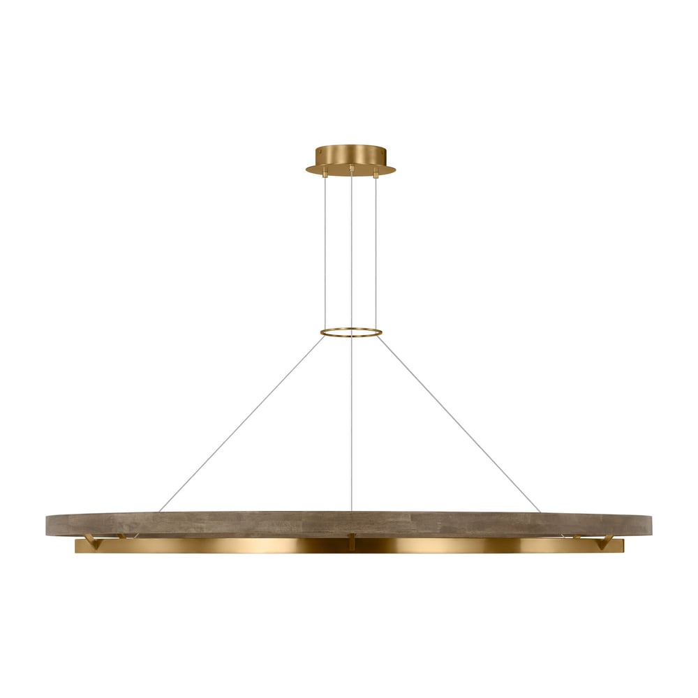 Grace Brass and Wood Chandelier 24" 30'' 36'' 48" 65''D