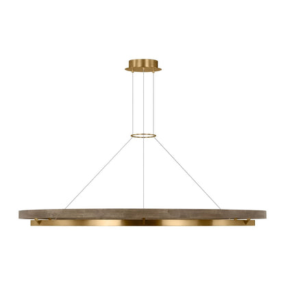 Grace Brass and Wood Chandelier 24" 30'' 36'' 48" 65''D