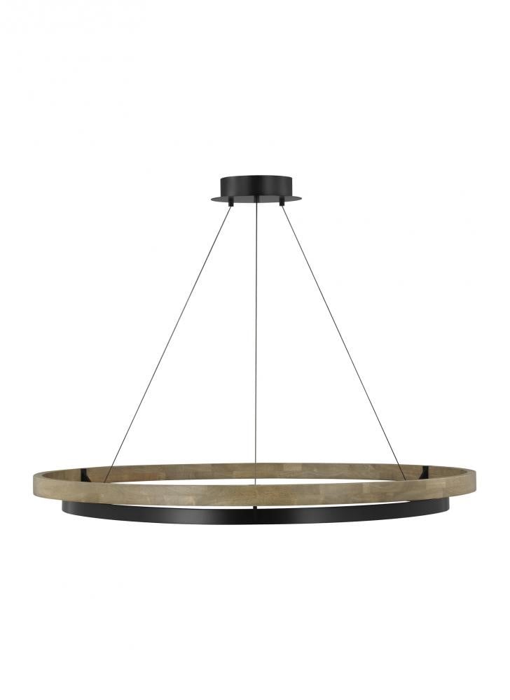 Grace Brass and Wood Chandelier 24" 30'' 36'' 48" 65''D