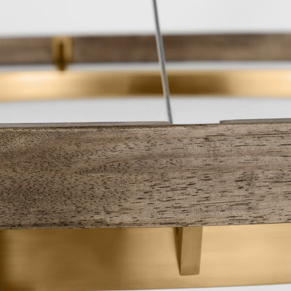 Grace Brass and Wood Chandelier 24" 30'' 36'' 48" 65''D