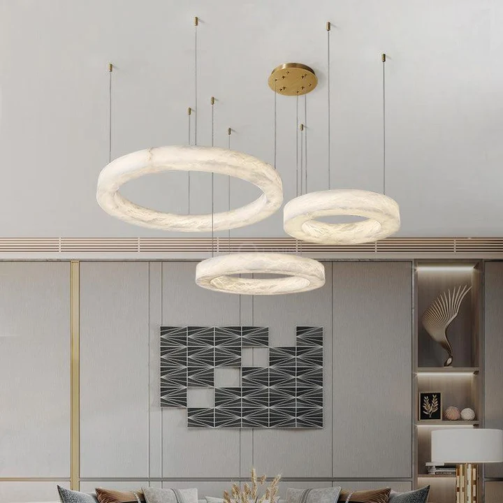 Culoud Real Alabaster Ring Chandelier