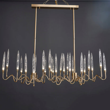 Brass Glass  chandelier Celling light