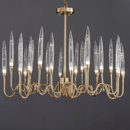 Brass Glass chandelier