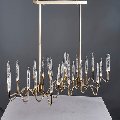 Brass Glass  chandelier Celling light