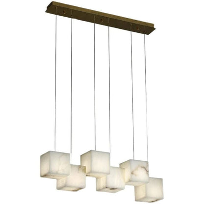 Alabaster Cubic Rectangular Pendant - thebelacan