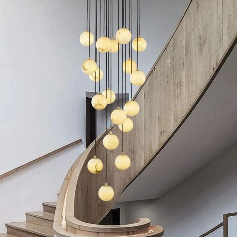 Alabaster Global Wavy Chandelier For Staircase