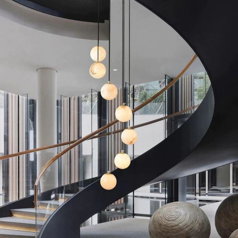 Alabaster Global Wavy Chandelier For Staircase