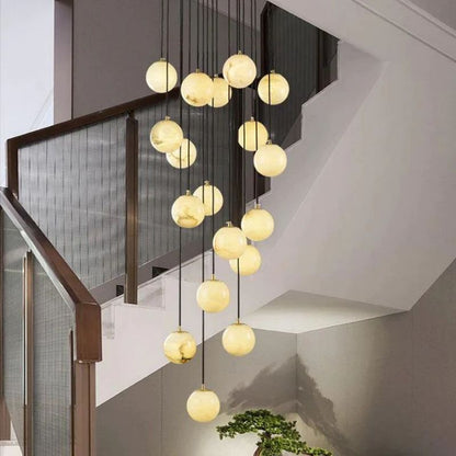 Alabaster Global Wavy Chandelier For Staircase