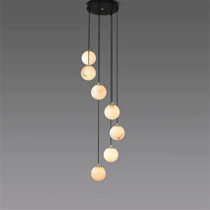 Alabaster Global Wavy Chandelier For Staircase