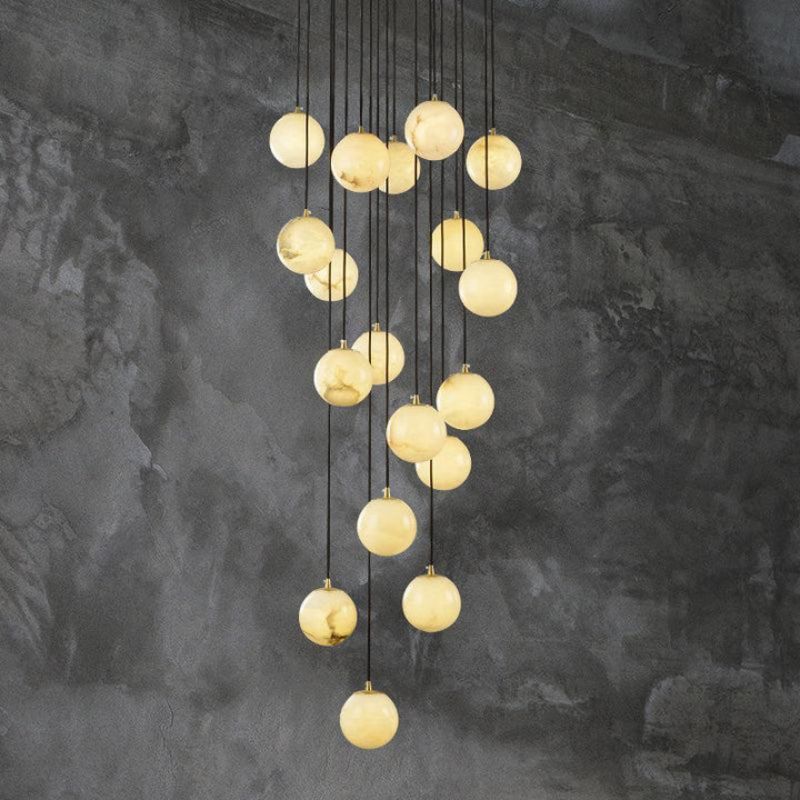 Alabaster Global Wavy Chandelier For Staircase