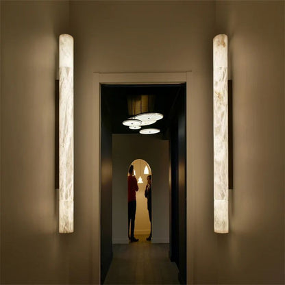 Alabaster Round Tube Wall Sconce - thebelacan