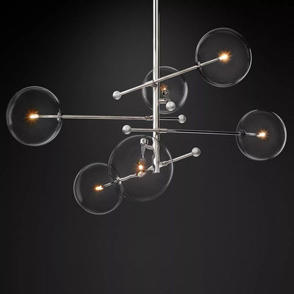 Glass Ball 6-stem Chandelier 55" - thebelacan